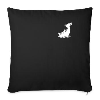 Bateau Dragon Logo Emblème Équipe Paddler Tambour - Housse de coussin décorative 45 x 45 cm - noir - Devant