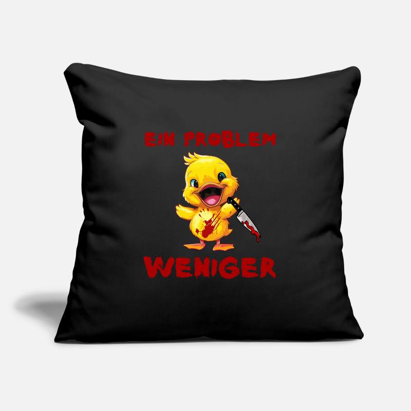 Ein Problem weniger - Ente mit Messer Halloween Sofakissenbezug 45 x 45 cm