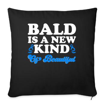 Alopécie areata Awareness Perte de cheveux - Housse de coussin décorative 45 x 45 cm - noir - Devant