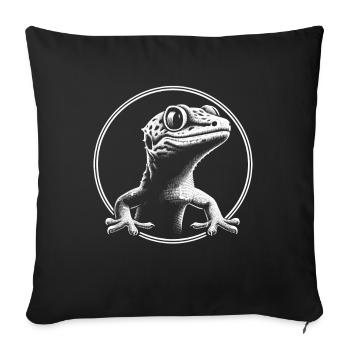 Reptilian Love Cute Gecko - Sofa pillowcase 17,3'' x 17,3'' (45 x 45 cm) - black - Front