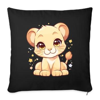 Lionne Lionnes Lionne - Housse de coussin décorative 45 x 45 cm - noir - Devant