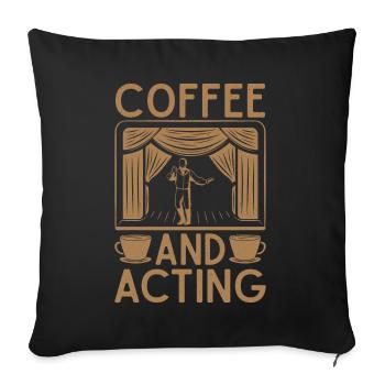 Idée cadeau de café de théâtre musical et de théâtre - Housse de coussin décorative 45 x 45 cm - noir - Devant