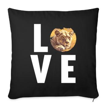 Lionne Lionnes Lionne - Housse de coussin décorative 45 x 45 cm - noir - Devant