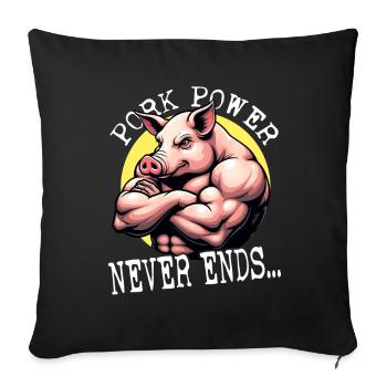 Muscular Pig Fitness Beast Funny Gym Bodybuilding - Sofa pillowcase 17,3'' x 17,3'' (45 x 45 cm) - black - Front