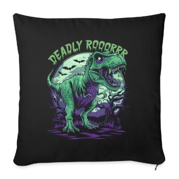 Zombie T-REX – Deadly Roar für Dinoliebhaber - Sofakissenbezug 45 x 45 cm - Schwarz - Vorne