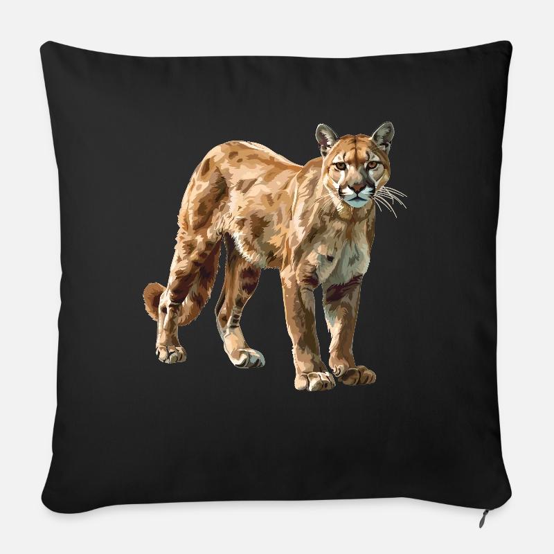 Cougar Berglöwen Berglöwe - Sofakissenbezug 45 x 45 cm - Schwarz