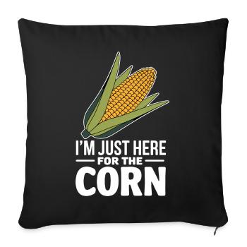 Corn on the cob saying corn funny corn on the cob gift - Sofa pillowcase 17,3'' x 17,3'' (45 x 45 cm) - black - Front
