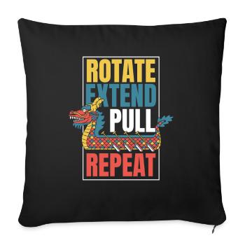 Rotation Extension Traction Répétition Pagayeur Batterie Équipe - Housse de coussin décorative 45 x 45 cm - noir - Devant