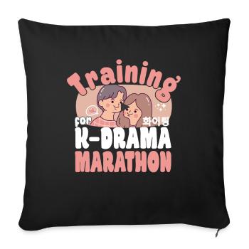 Idée cadeau exclusive pour les amateurs de théâtre coréen - Housse de coussin décorative 45 x 45 cm - noir - Devant