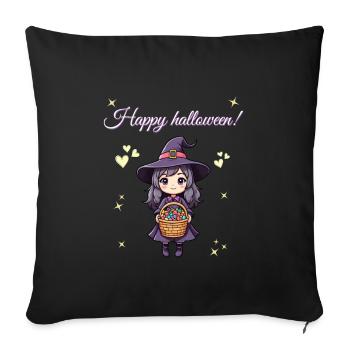 Bonne sorcière d’Halloween ! - Housse de coussin décorative 45 x 45 cm - noir - Devant