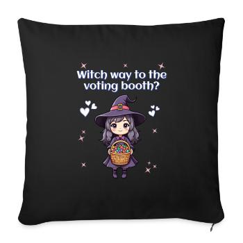 Witch way to the voting booth? - Sofa pillowcase 17,3'' x 17,3'' (45 x 45 cm) - black - Front