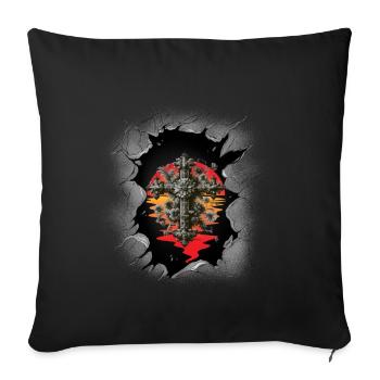 Croix, Croix, Crucifix, Halloween, Occulte, Spirituel - Housse de coussin décorative 45 x 45 cm - noir - Devant