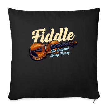 Fiddle L’original Théorie des cordes Musique country - Housse de coussin décorative 45 x 45 cm - noir - Devant