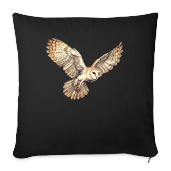 Barn Owl Schleiereulen Schleiereule - Sofa pillowcase 17,3'' x 17,3'' (45 x 45 cm) - black - Front