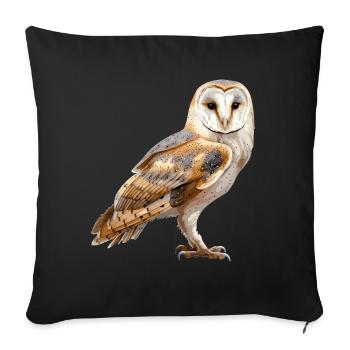 Barn Owl Schleiereulen Schleiereule - Sofa pillowcase 17,3'' x 17,3'' (45 x 45 cm) - black - Front