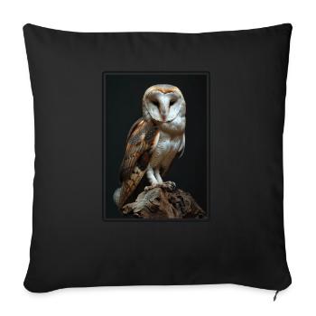 Barn Owl Schleiereulen Schleiereule - Sofa pillowcase 17,3'' x 17,3'' (45 x 45 cm) - black - Front