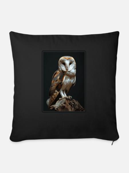 Barn Owl Schleiereulen Schleiereule - Sofakissenbezug 45 x 45 cm - Schwarz
