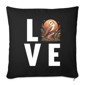 Barn Owl Schleiereulen Schleiereule - Sofa pillowcase 17,3'' x 17,3'' (45 x 45 cm) - black - Front