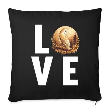 Barn Owl Schleiereulen Schleiereule - Sofa pillowcase 17,3'' x 17,3'' (45 x 45 cm) - black - Front