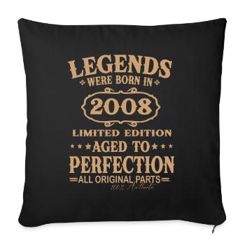 Des légendes sont nées en 2008 - Housse de coussin décorative 45 x 45 cm - noir - Devant