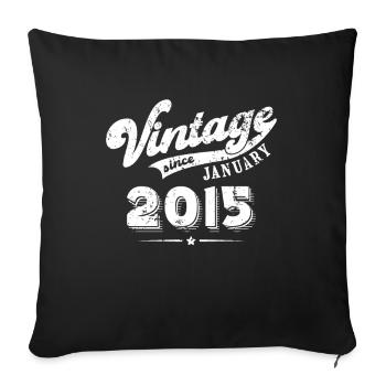 Millésime depuis Janvier 2015 Cadeau d’anniversaire - Housse de coussin décorative 45 x 45 cm - noir - Devant