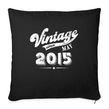 Millésime depuis Mai 2015 Cadeau d’anniversaire - Housse de coussin décorative 45 x 45 cm - noir - Devant