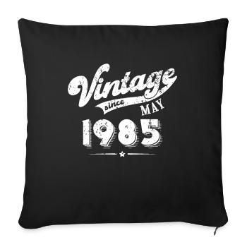 Vintage depuis mai 1985 Cadeau d’anniversaire - Housse de coussin décorative 45 x 45 cm - noir - Devant