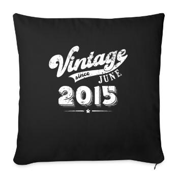 Millésime depuis Juin 2015 Cadeau d’anniversaire - Housse de coussin décorative 45 x 45 cm - noir - Devant