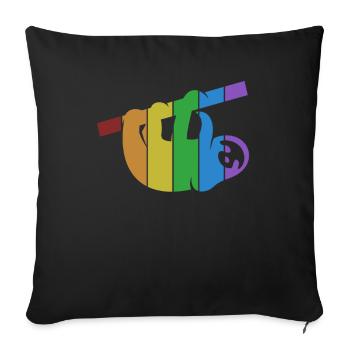 Sloths LGBT Rainbow Pilosa Folivora - Sofa pillowcase 17,3'' x 17,3'' (45 x 45 cm) - black - Front