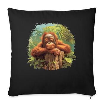 Orang-outan Orangs-outans Orang-outan - Housse de coussin décorative 45 x 45 cm - noir - Devant