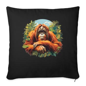 Orang-outan Orangs-outans Orang-outan - Housse de coussin décorative 45 x 45 cm - noir - Devant