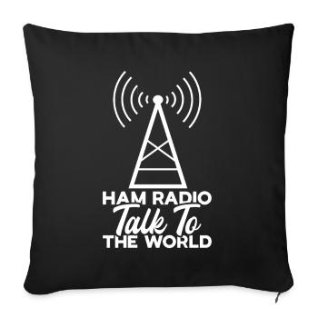 Ham Radio Amateur Radio Amateur Radio - Sofa pillowcase 17,3'' x 17,3'' (45 x 45 cm) - black - Front