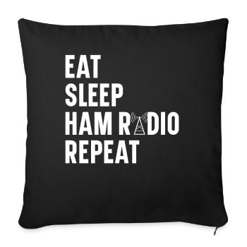 Ham Radio Amateur Radio Amateur Radio - Sofa pillowcase 17,3'' x 17,3'' (45 x 45 cm) - black - Front