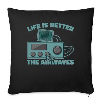 Ham Radio Amateur Radio Amateur Radio - Sofa pillowcase 17,3'' x 17,3'' (45 x 45 cm) - black - Front