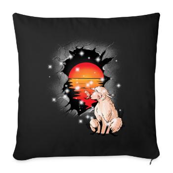 Sheep Sheep Sunset Lamb Lambs Child - Sofa pillowcase 17,3'' x 17,3'' (45 x 45 cm) - black - Front
