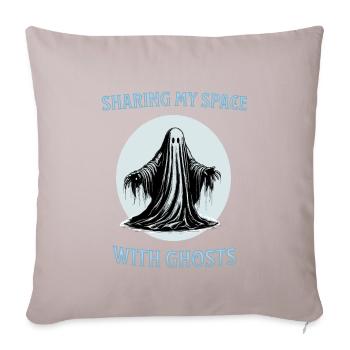 Sharing my space with ghosts - Sofa pillowcase 17,3'' x 17,3'' (45 x 45 cm) - light taupe - Front