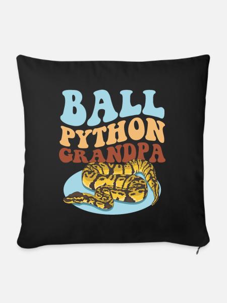 Königspython Opa Python Schlange Geschenk - Sofakissenbezug 45 x 45 cm - Schwarz