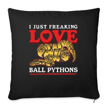 Königspython Schlangen Python Geschenke - Sofakissenbezug 45 x 45 cm - Schwarz - Vorne
