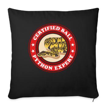 King Python Expert Snake Python Gift - Sofa pillowcase 17,3'' x 17,3'' (45 x 45 cm) - black - Front