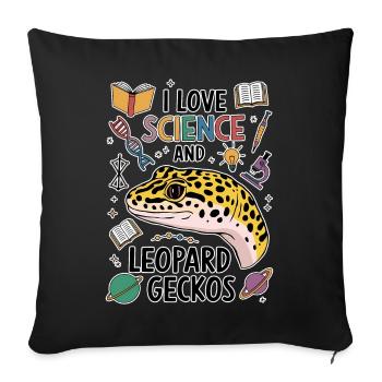 Leopard Gecko Saying Student Leopard Gecko Gift - Sofa pillowcase 17,3'' x 17,3'' (45 x 45 cm) - black - Front