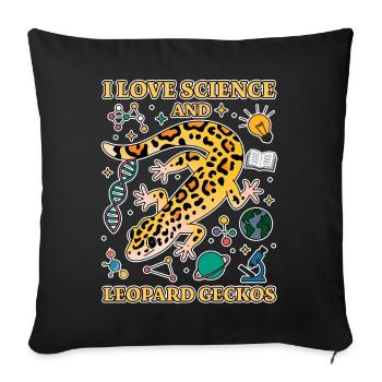 Leopard Gecko Saying Student Leopard Gecko Gift - Sofa pillowcase 17,3'' x 17,3'' (45 x 45 cm) - black - Front