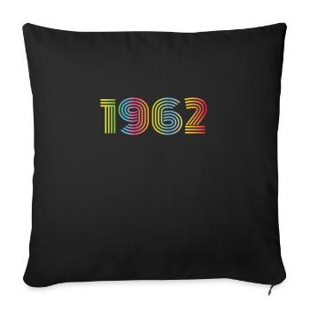 1962 Birthday Funky Year - Sofa pillowcase 17,3'' x 17,3'' (45 x 45 cm) - black - Front