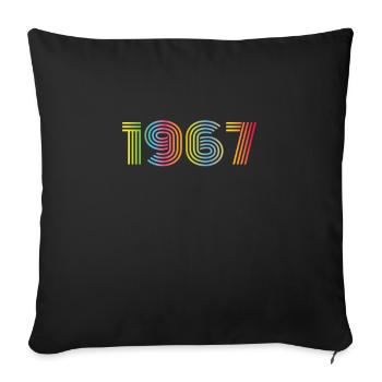 1967 Birthday Funky Year - Sofa pillowcase 17,3'' x 17,3'' (45 x 45 cm) - black - Front