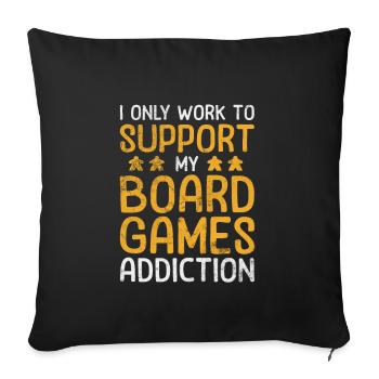 Board game - Sofa pillowcase 17,3'' x 17,3'' (45 x 45 cm) - black - Front