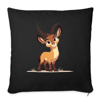 Antilope Antilope ouverte - Housse de coussin décorative 45 x 45 cm - noir - Devant
