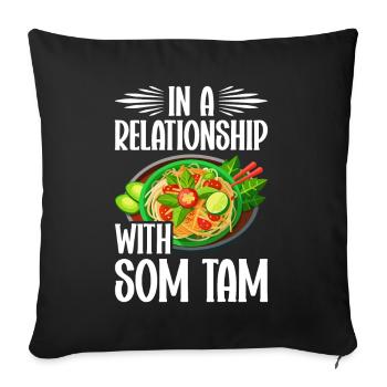 Som Tam Thai Papaya Salat Thai Salat Thai Food - Sofakissenbezug 45 x 45 cm - Schwarz - Vorne