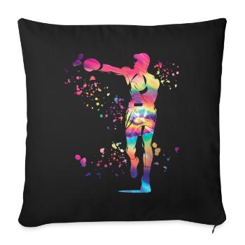 Boxing Fighter Enfants Boxer de match de boxe - Housse de coussin décorative 45 x 45 cm - noir - Devant