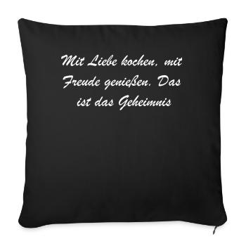 Love Kitchen Gift - Sofa pillowcase 17,3'' x 17,3'' (45 x 45 cm) - black - Front