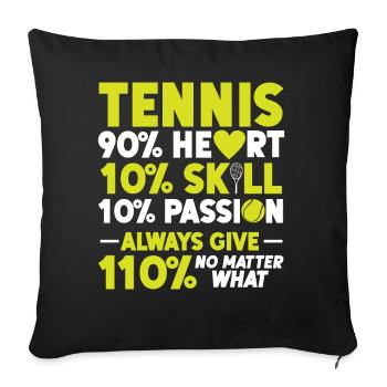Drôle de joueur de tennis Raquette Tennis - Housse de coussin décorative 45 x 45 cm - noir - Devant