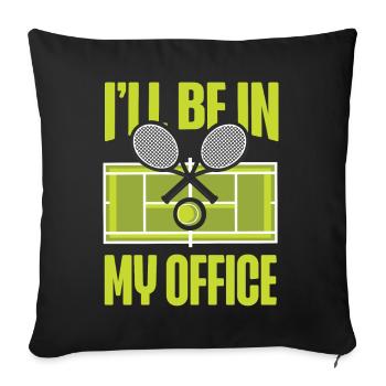 drôle de raquette de joueur de tennis je serai - Housse de coussin décorative 45 x 45 cm - noir - Devant